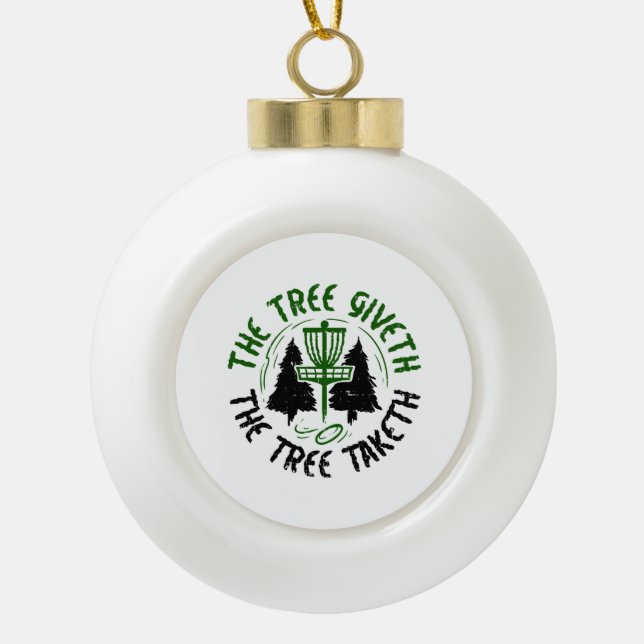 Disc Golf Ceramic Ball Christmas Ornament (Front)