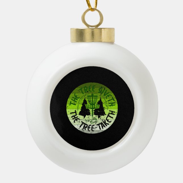 Disc Golf Ceramic Ball Christmas Ornament (Front)