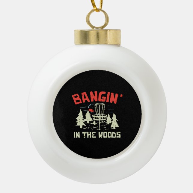 Disc Golf Ceramic Ball Christmas Ornament (Front)