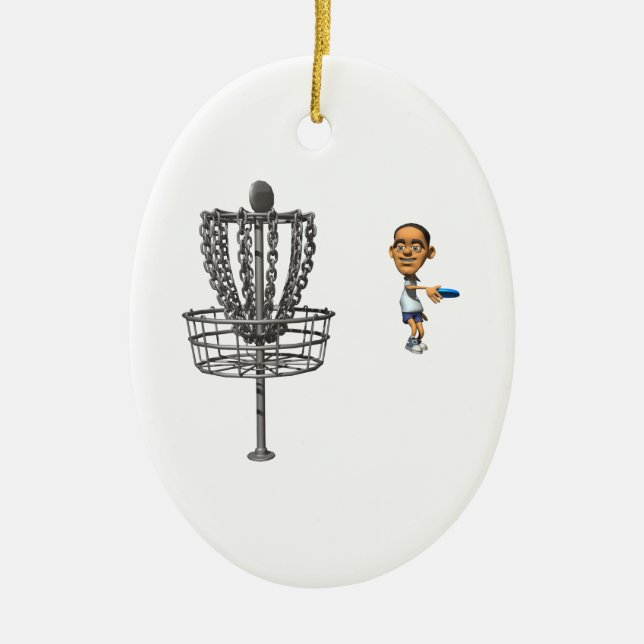 Disc Golf Ceramic Tree Decoration (Front)