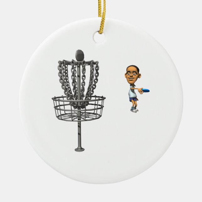 Disc Golf Ceramic Tree Decoration (Front)