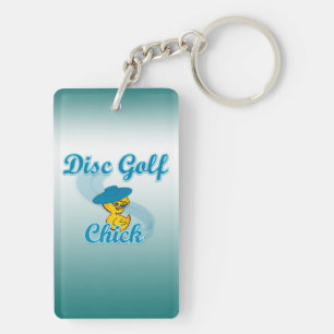 Disc Golf Chick #3 Key Ring