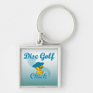 Disc Golf Chick #3 Key Ring