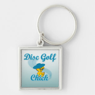 Disc Golf Chick #3 Key Ring