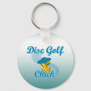 Disc Golf Chick #3 Key Ring