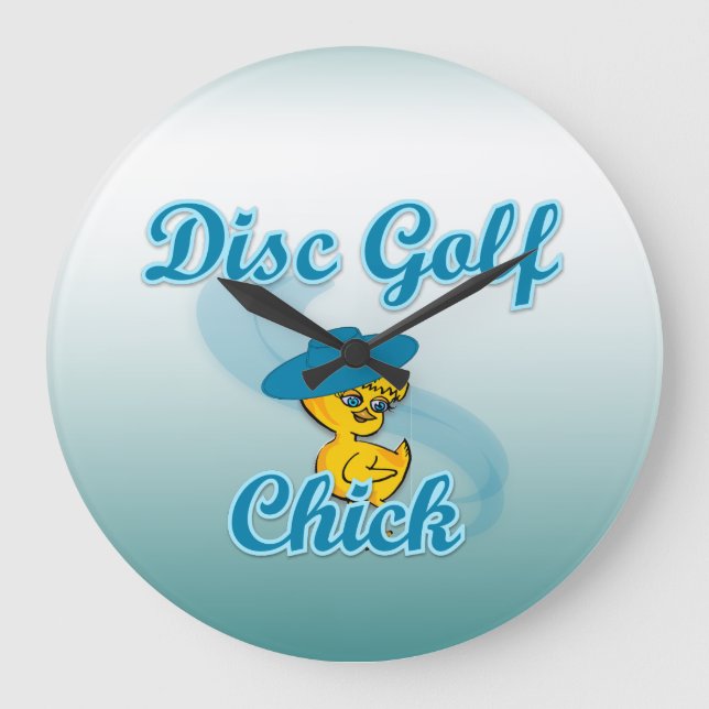 Disc Golf Chick #3 Large Clock (Front)