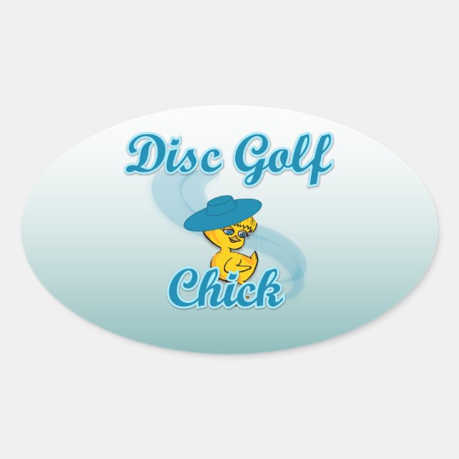 Disc Golf Chick #3 Oval Sticker (Front)