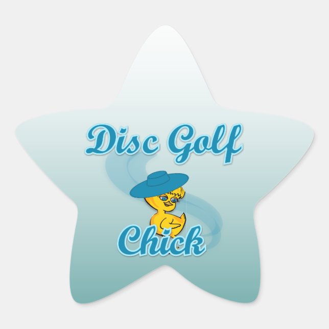 Disc Golf Chick #3 Star Sticker (Front)