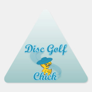 Disc Golf Chick #3 Triangle Sticker