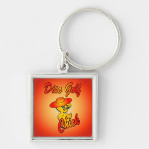 Disc Golf Chick #5 Key Ring
