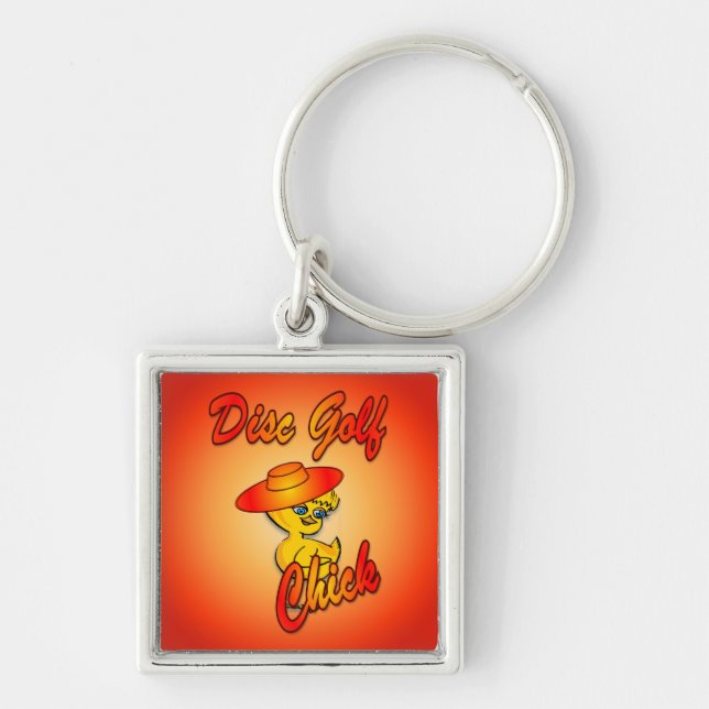 Disc Golf Chick #5 Key Ring (Front)