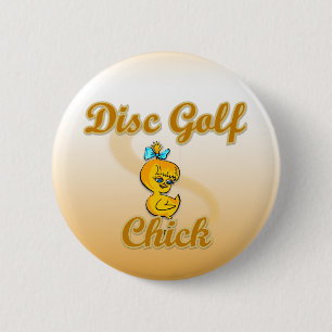 Disc Golf Chick 6 Cm Round Badge