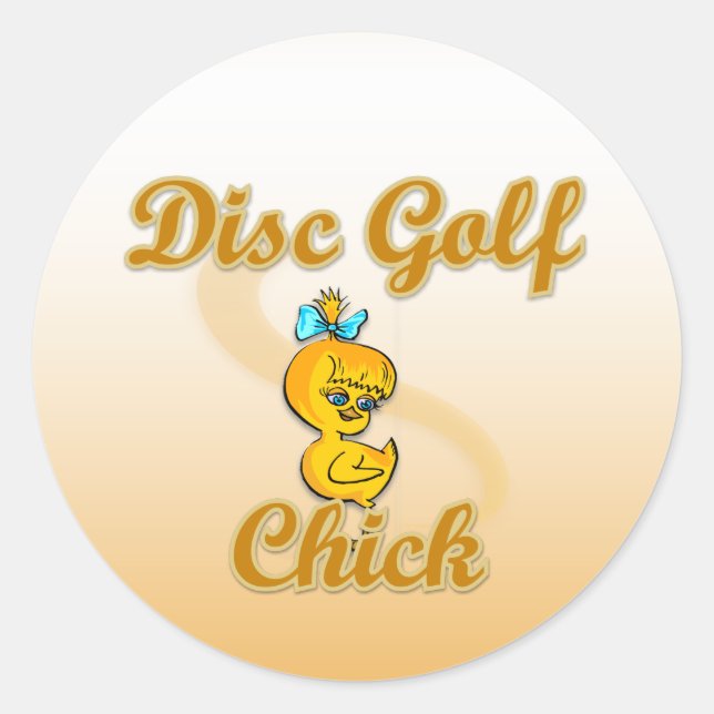 Disc Golf Chick  Classic Round Sticker (Front)