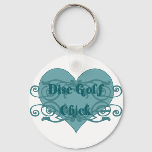 Disc golf chick key ring