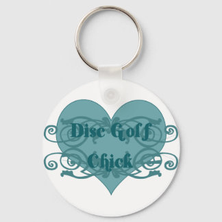 Disc golf chick key ring