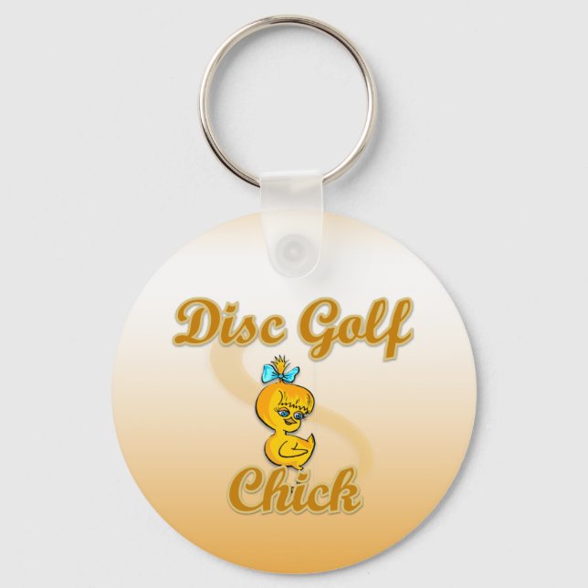 Disc Golf Chick  Key Ring (Front)