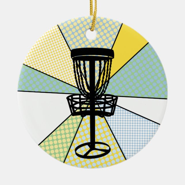 Disc Golf Christmas Ceramic Tree Decoration (Front)