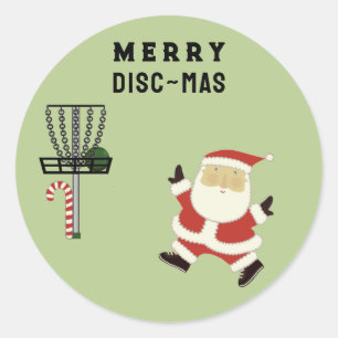 Disc Golf Christmas Classic Round Sticker