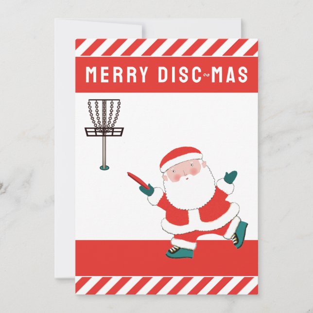 Disc Golf Christmas Holiday Card (Front)