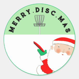 Disc Golf Christmas Holiday Classic Round Sticker