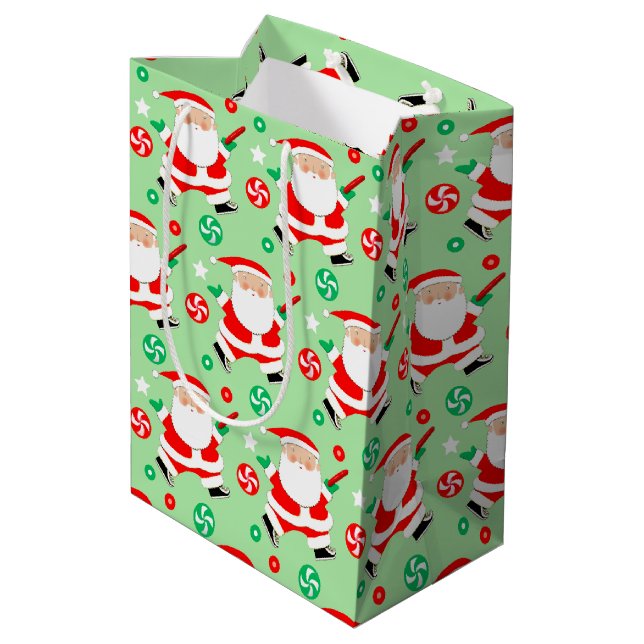 Disc Golf Christmas Holiday Medium Gift Bag (Back Angled)