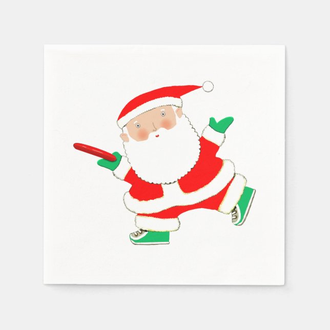 Disc golf Christmas Holiday Party Napkin (Front)