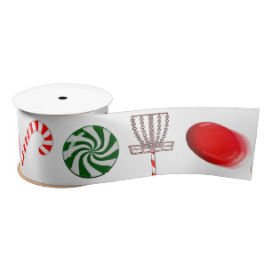 Disc Golf Christmas Holiday Satin Ribbon