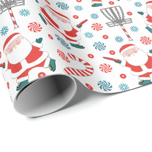 Disc Golf Christmas  Wrapping Paper (Roll Corner)