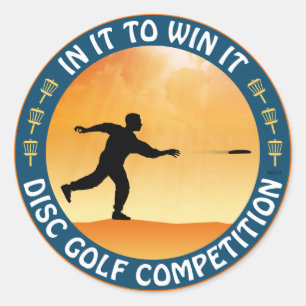 Disc Golf Competition Classic Round Sticker