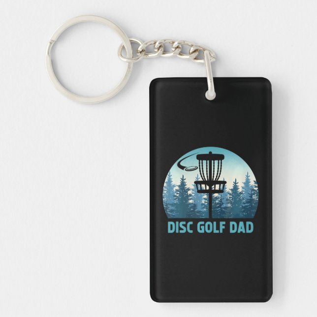 Disc Golf Dad Father's Day Frisbee Golfer Key Ring (Front)