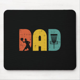 Disc Golf Dad Retro Frisbee Frolf Fathers Day Dadd Mouse Mat