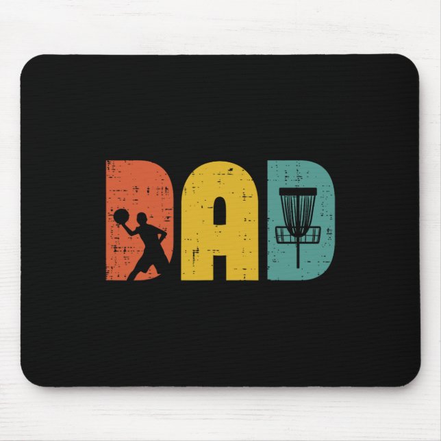 Disc Golf Dad Retro Frisbee Frolf Fathers Day Dadd Mouse Mat (Front)