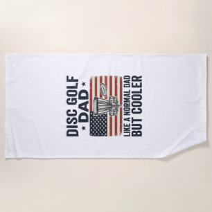 Disc Golf Dad Vintage Flag Funny Shirt Design_1 Beach Towel