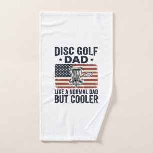 Disc Golf Dad Vintage Flag Funny Shirt Design_1 Hand Towel