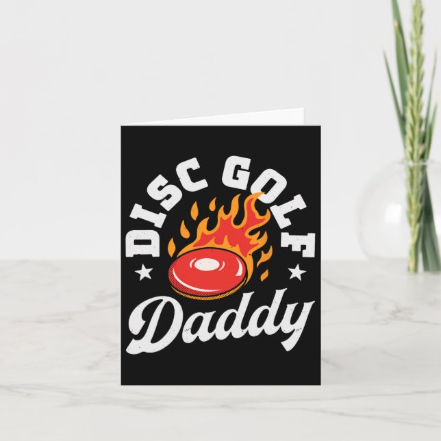 Disc Golf Daddy Father's Day Disc Golfing Dad Retr Card (Front)