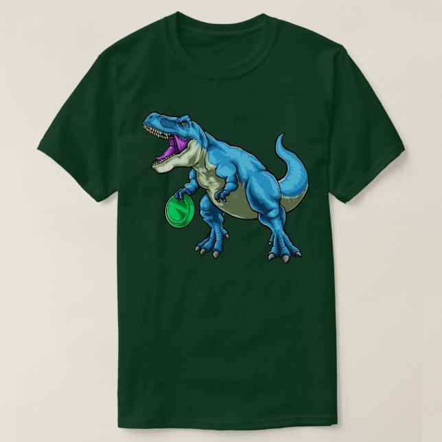 Disc Golf Dinosaur T Rex T-Shirt (Design Front)