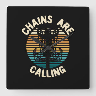 Disc Golf Disc Golf Basket Square Wall Clock