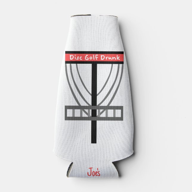 Disc Golf Drunk Basket Bottle Cooler (Front)