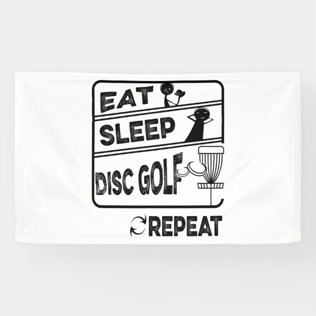 Disc Golf Eat Sleep Repeat Banner (Horizontal)