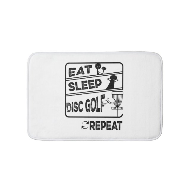 Disc Golf Eat Sleep Repeat Bath Mat (Front)