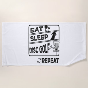 Disc Golf Eat Sleep Repeat Beach Towel