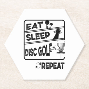 Disc Golf Eat Sleep Repeat Paper Coaster