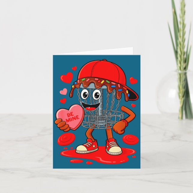 Disc Golf Equipment Player Valentine Artwork Card (Front)