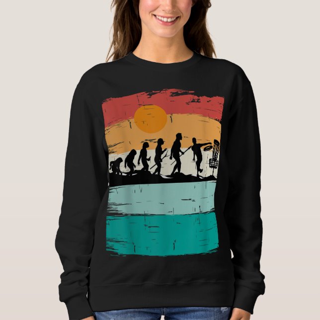 Disc Golf Evolution Disc Golf Player Flying Disc G Sweatshirt (Front)