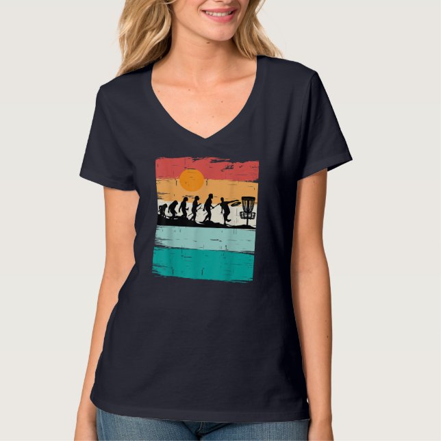 Disc Golf Evolution Disc Golf Player Flying Disc G T-Shirt (Front)