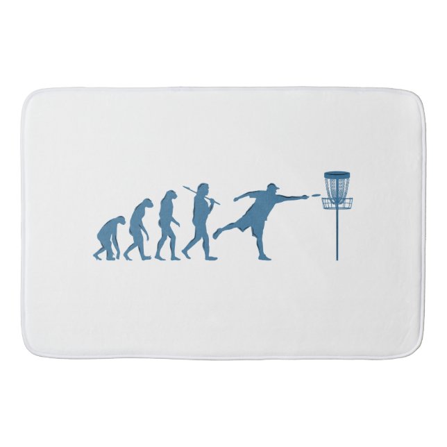 Disc Golf Evolution - Fun Gift for Disc Golfer Bath Mat (Front)