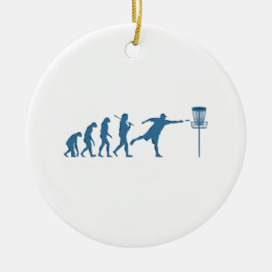 Disc Golf Evolution - Fun Gift for Disc Golfer Ceramic Tree Decoration