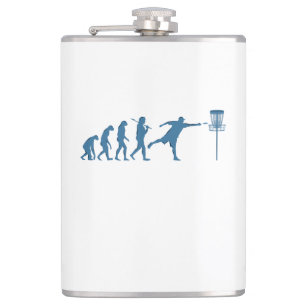 Disc Golf Evolution - Fun Gift for Disc Golfer Hip Flask