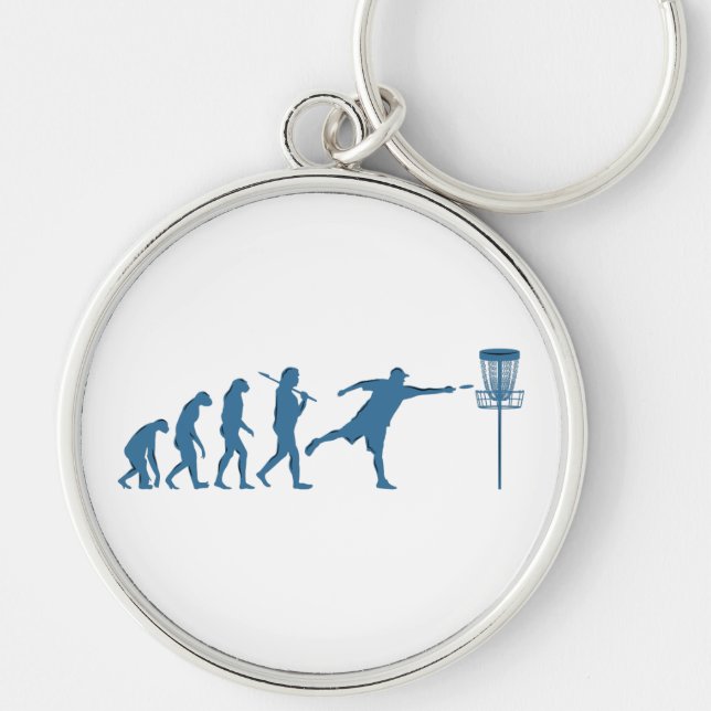 Disc Golf Evolution - Fun Gift for Disc Golfer Key Ring (Front)
