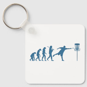 Disc Golf Evolution - Fun Gift for Disc Golfer Key Ring